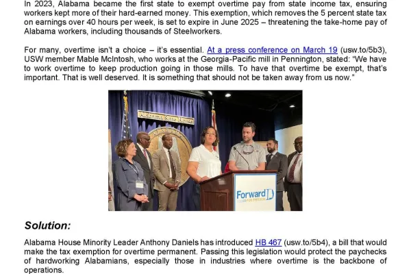 Extension of No Tax on Overtime in Alabama